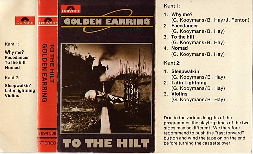 Golden Earring To The Hilt cassette inlay  1976